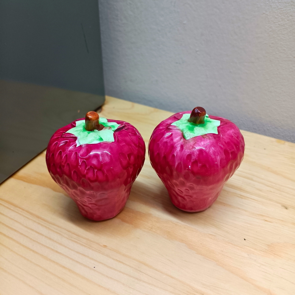 Vintage Strawberry Salt and Pepper Shakers